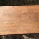 Old oak desk with curved wooden sleepers in the Art Nouveau spirit of the early 20th century.