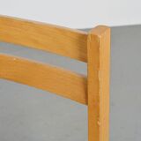 André Sornay, set of six beechwood chairs, France 1960