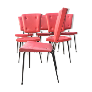 Chaises vintage rodéo - rouge
