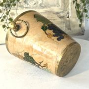 French vintage cloisonne champagne bucket with grape and vine design
