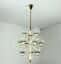 1960s mid century chandelier brass 12 crackle glass shades
