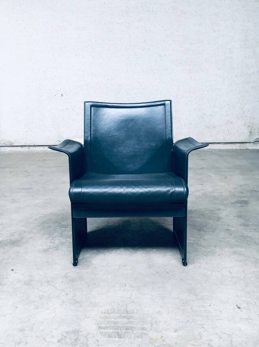 Postmodern Korium KM1 Leather Armchair by Tito Agnoli for Matteo Grassi, Italy, 1980s