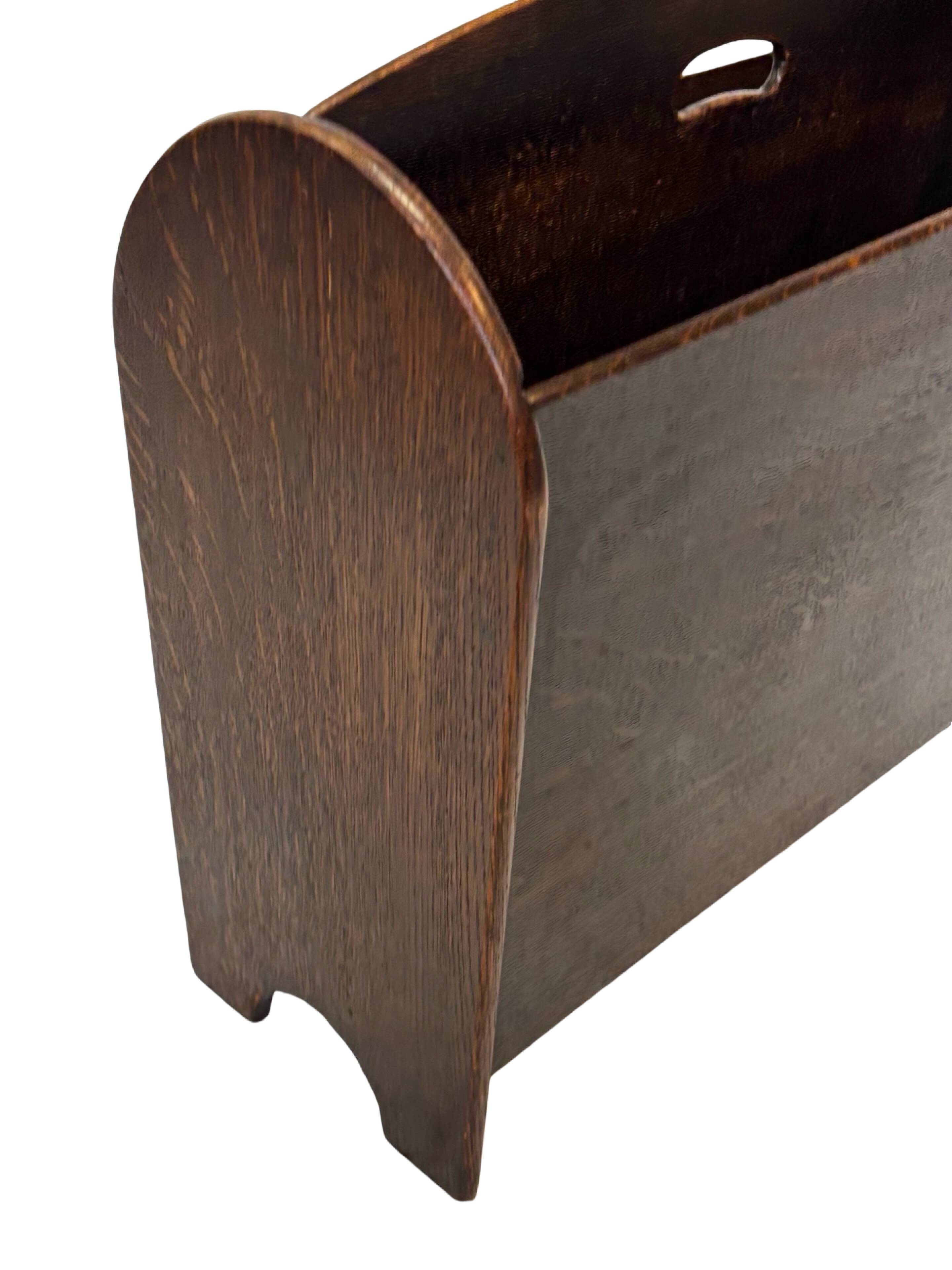 Art Deco Oak Newspaper Rack Magazine Rack 1950s design