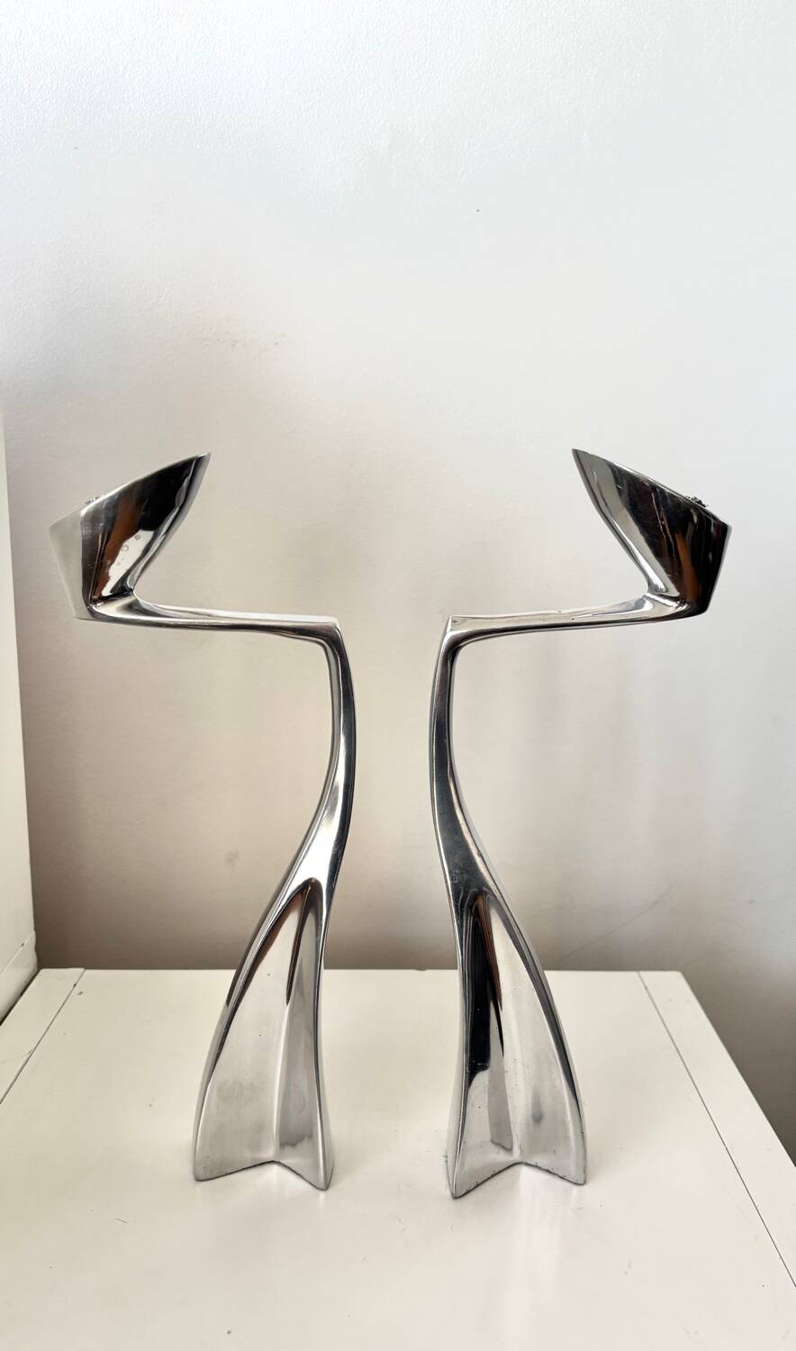 Swan candlesticks by Matthew Hilton 1980