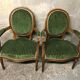 Pair of armchairs Louis XVI green convertibles
