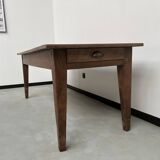 Solid walnut farmhouse table with spindle legs