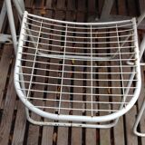 Trio of folding metal chairs