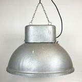 Oval industrial polish factory pendant lamp from mesko, 1970s