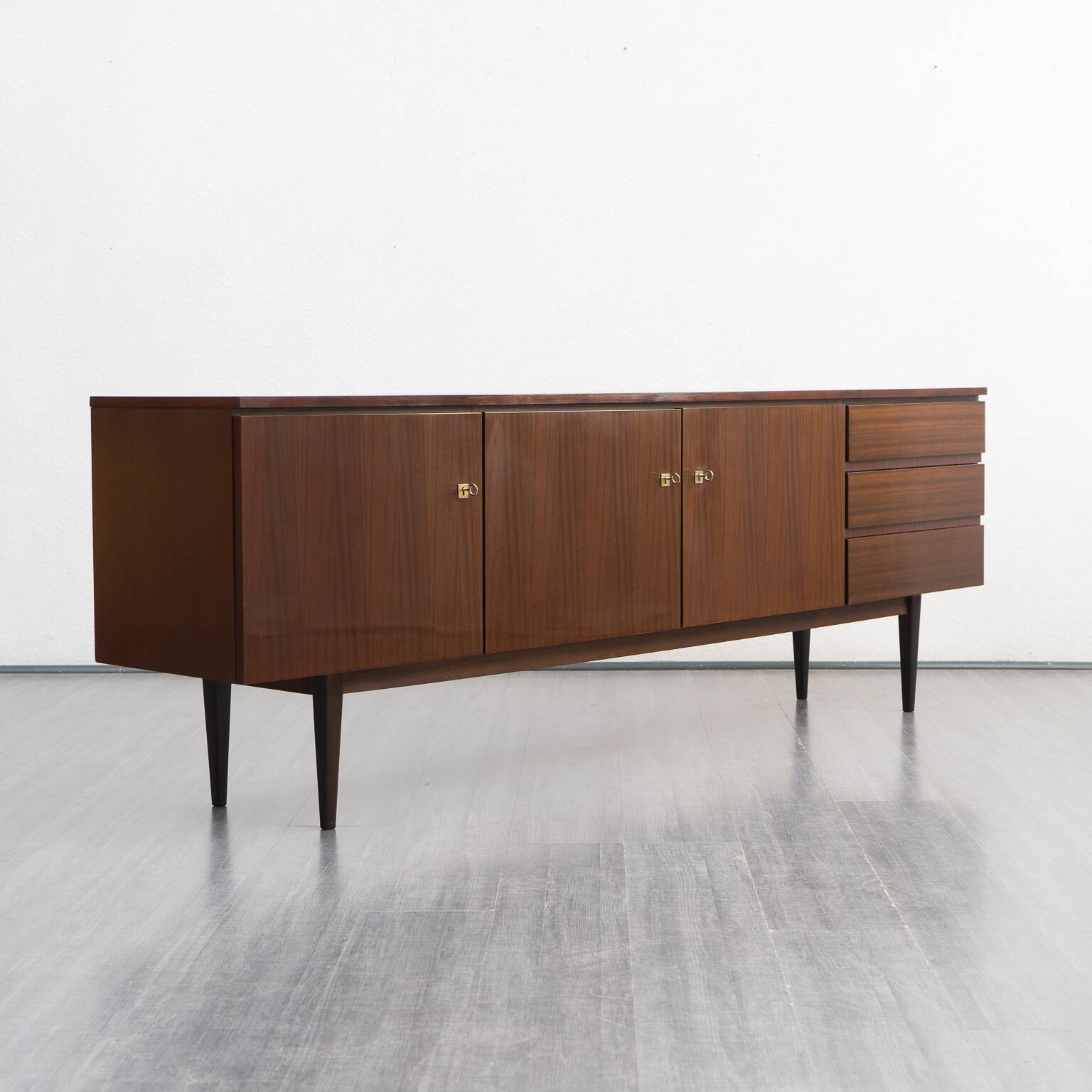 Vintage enfilade, dark walnut, restored, 220cm