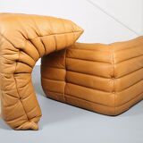 Cognac leather Ligne Roset Togo set from 2010 designed by Michel Ducaroy