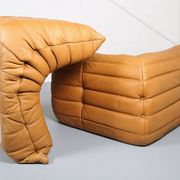 Cognac leather Ligne Roset Togo set from 2010 designed by Michel Ducaroy