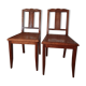 Pair of wooden chairs and Art Deco canning