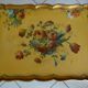 Side coffee table gilded wood decoration flowers year 60