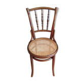Bistro Chair in turned wood and caning/vintage years 30-40