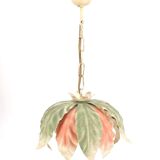 Flower and leaf suspension in pastel tones, 80s