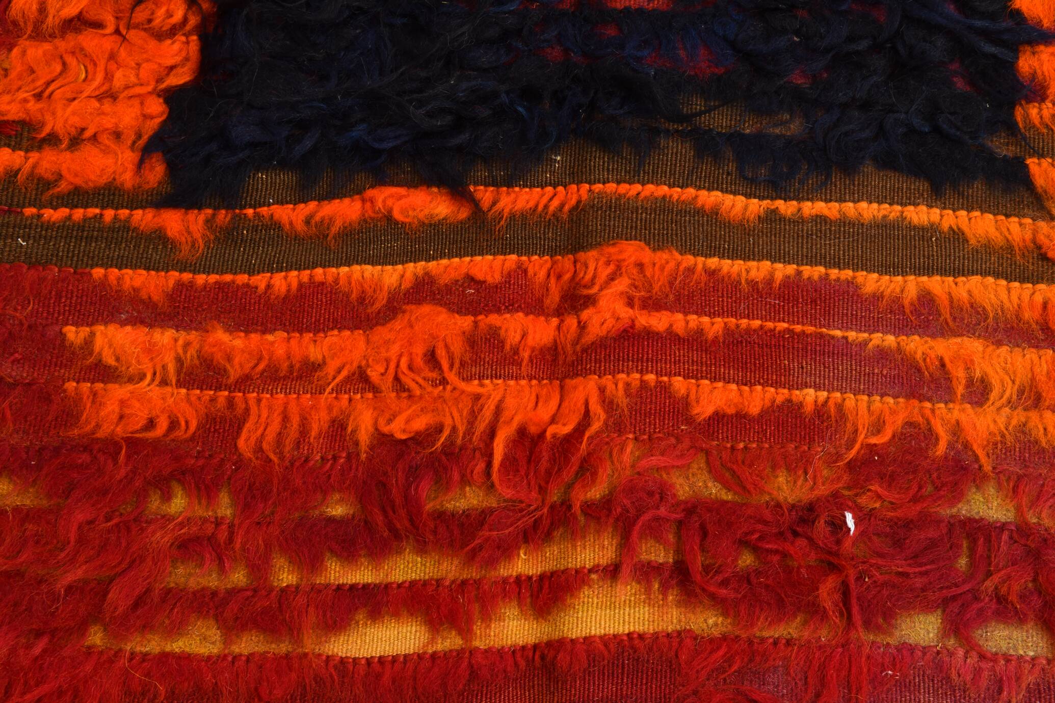 4x11 Red & Orange Handmade %100 Wool Moroccan Runner Rug, 128x346Cm