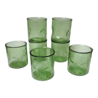 7 vintage water glasses