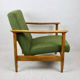 Light Green Boucle GFM-142 Armchair attributed to Edmund Homa, 1970s