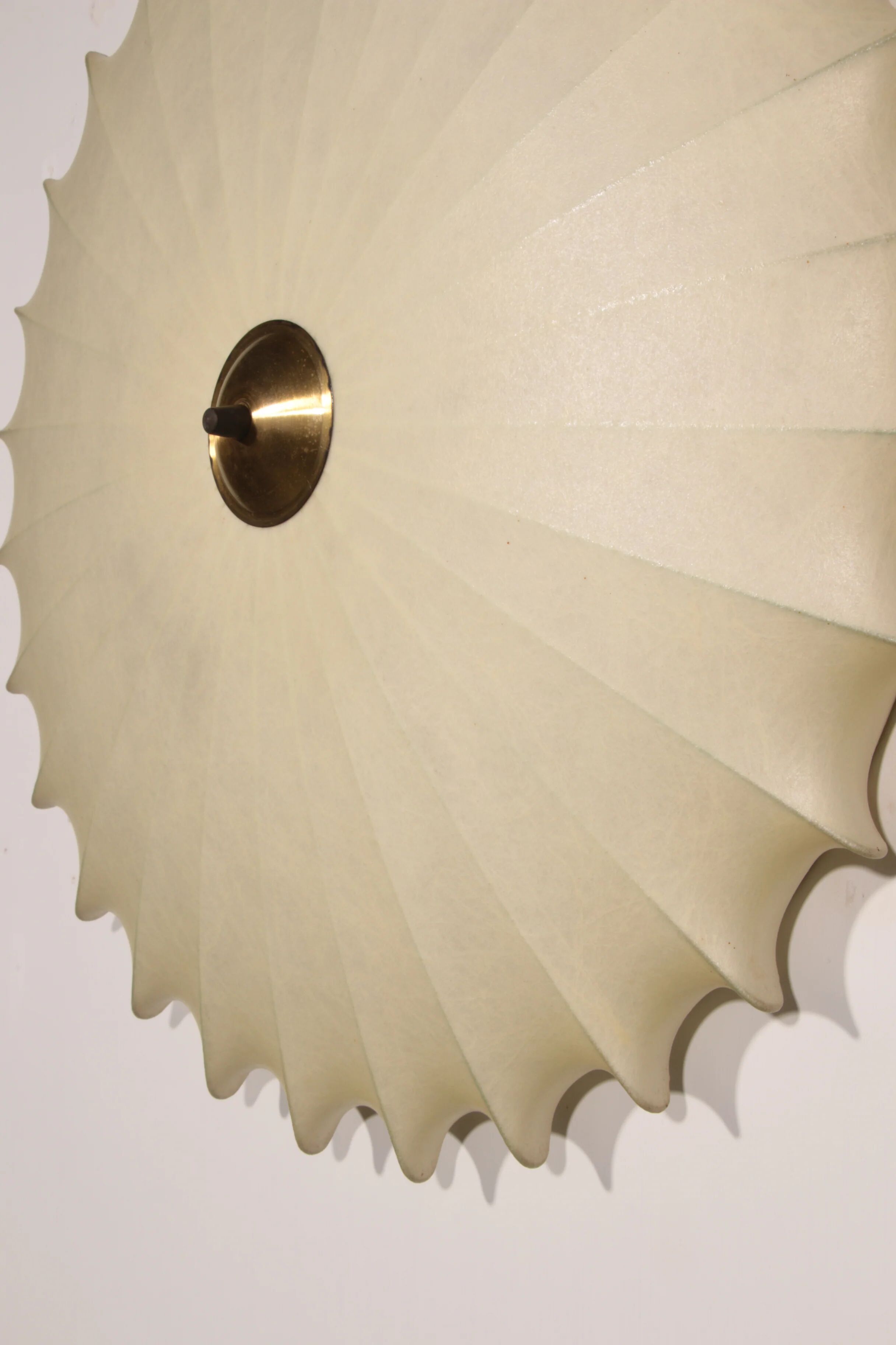 Sculptural cocoon light – mid-century Goldkant wall & ceiling lamp by Friedel Wauer
