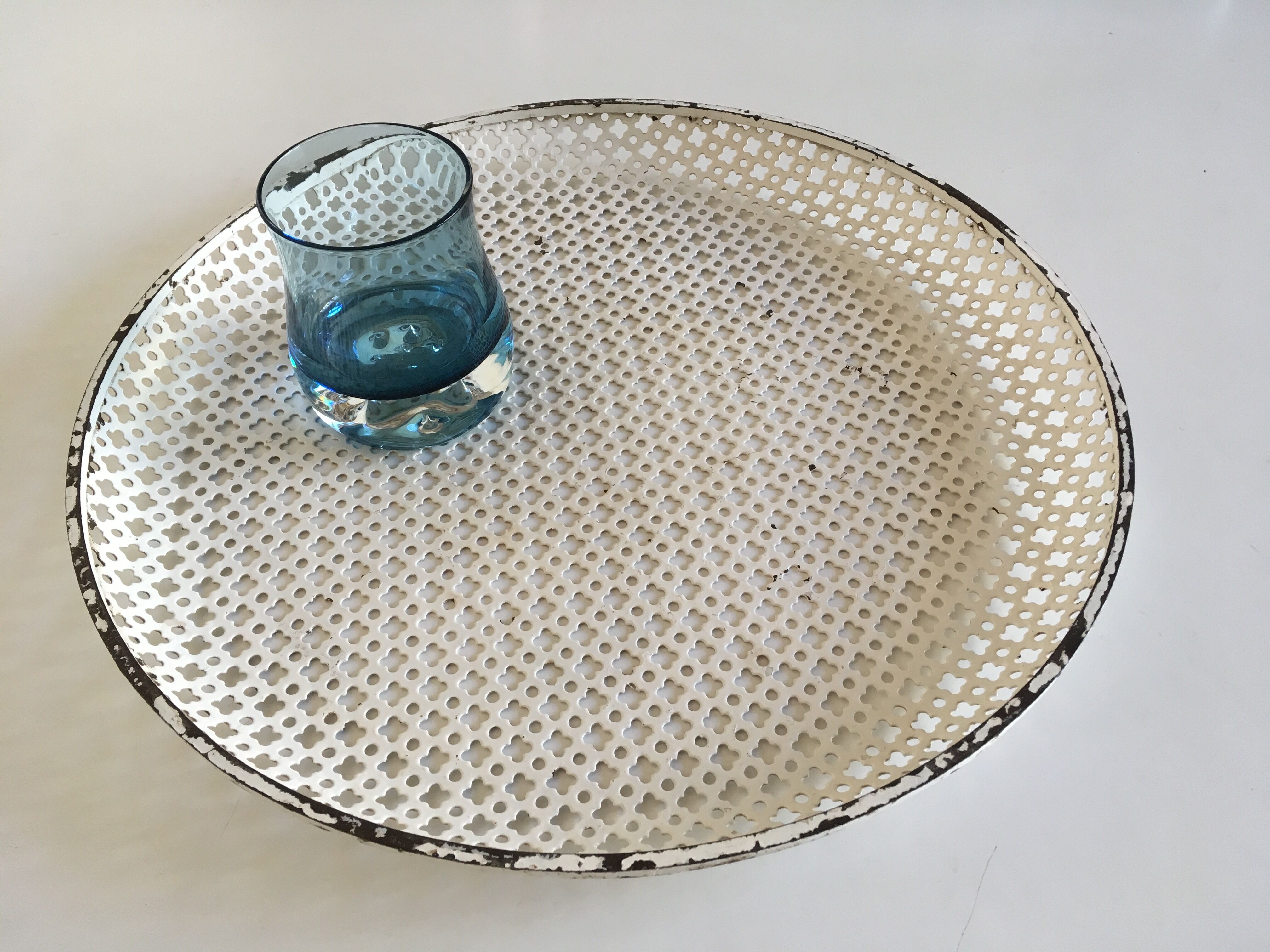 Matégot tray in perforated iron