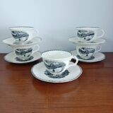 Set of 5 cups with saucers Landscape Maestricht