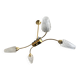 Lustre laiton doré à 4 tulipes Arlus 1950