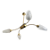 Lustre laiton doré à 4 tulipes Arlus 1950