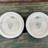 Set of two coasters or bottle rests in longwy enamels