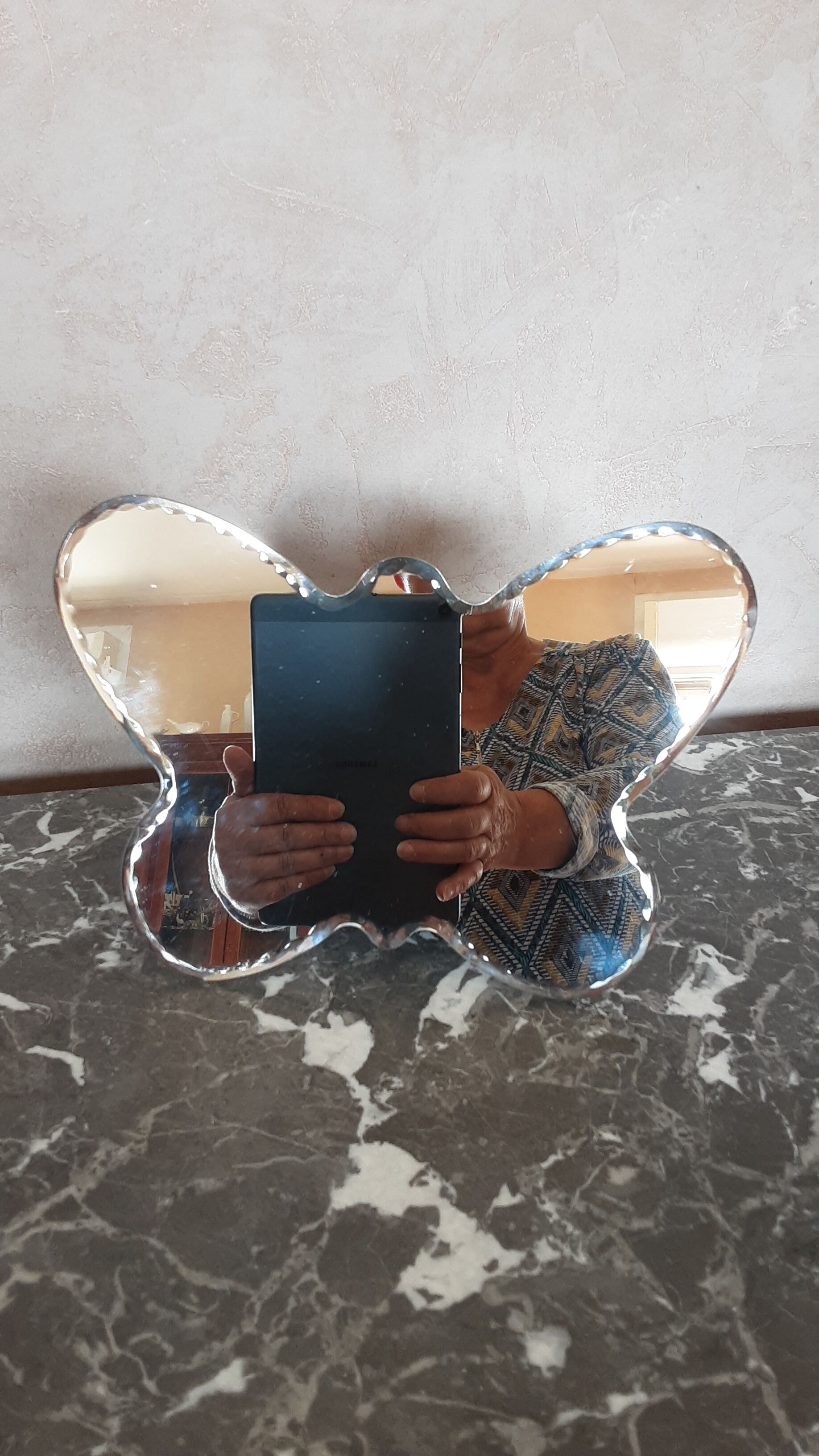 Beveled mirror to be put down vintage 24 X 17 cm