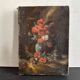 Miniature still life, oil painting signed from the 19th century, French school.