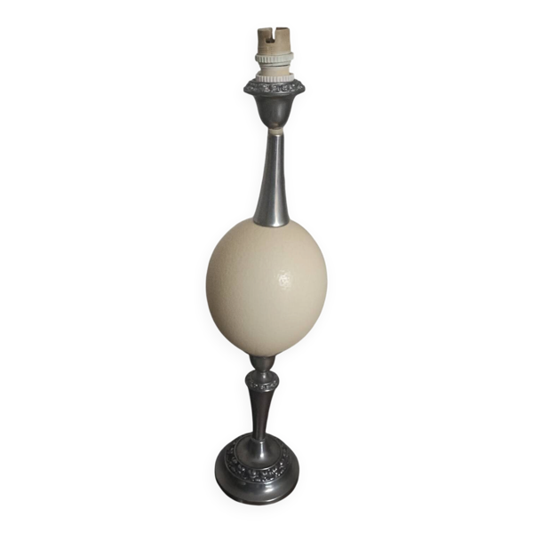 Pied de lampe anglais, oeuf d'autruche