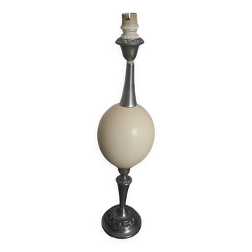 Pied de lampe anglais, oeuf d'autruche