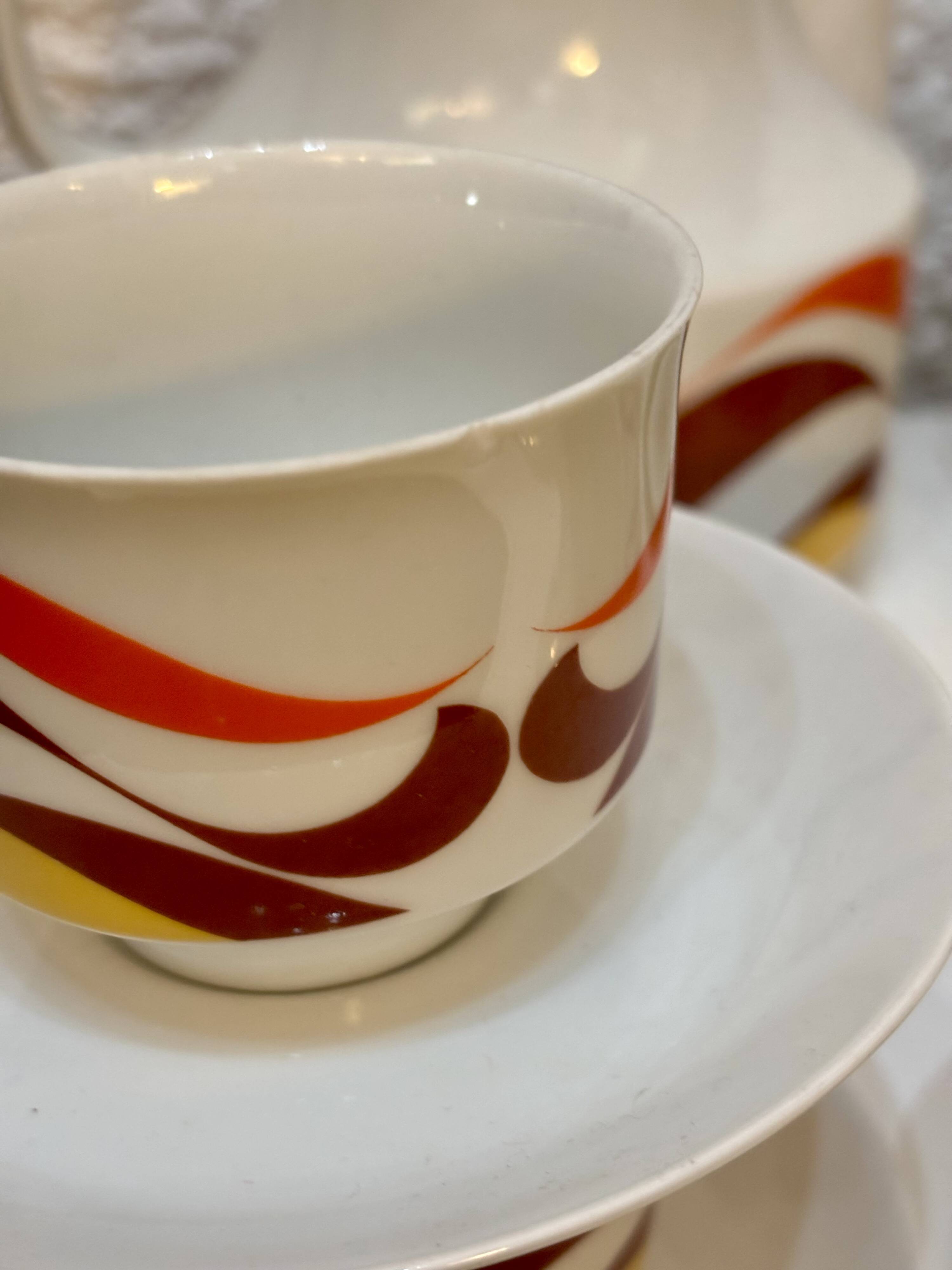Vintage orange coffee set 1970 Winterling