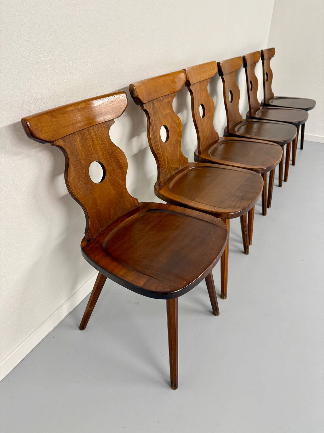 6 vintage 60s bistro-look dining chairs