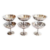 Coupes à glace ou sorbet  sur pied , lot de 6 , en inox 18/10