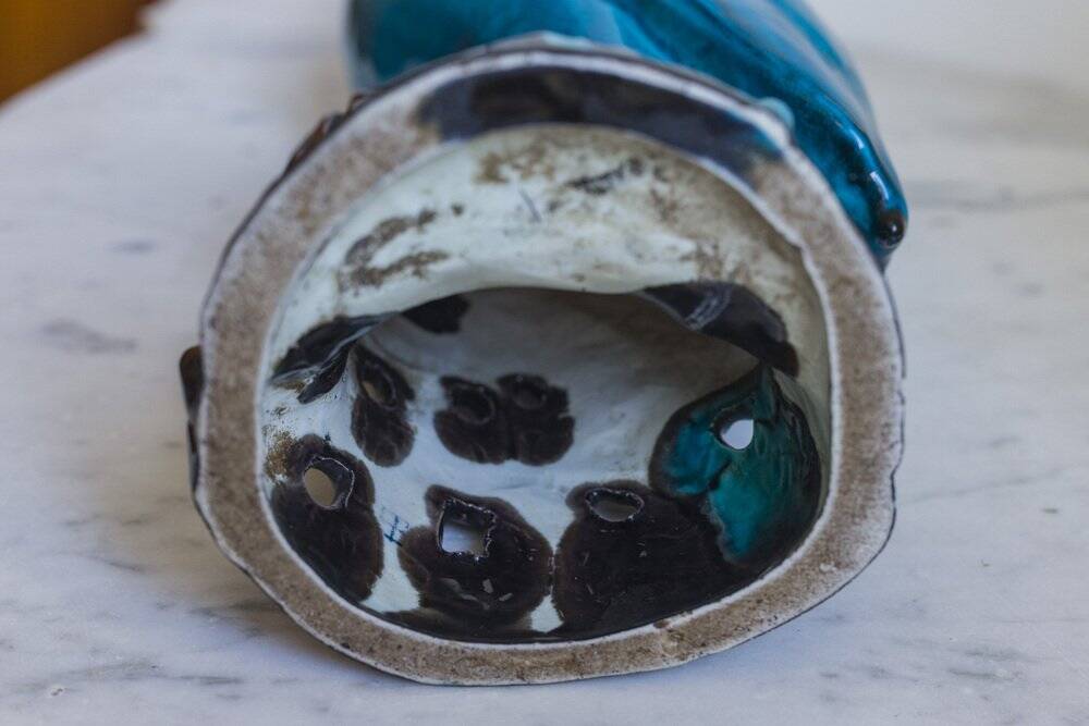 Chinese turquoise glazed crane figurine, 1950s