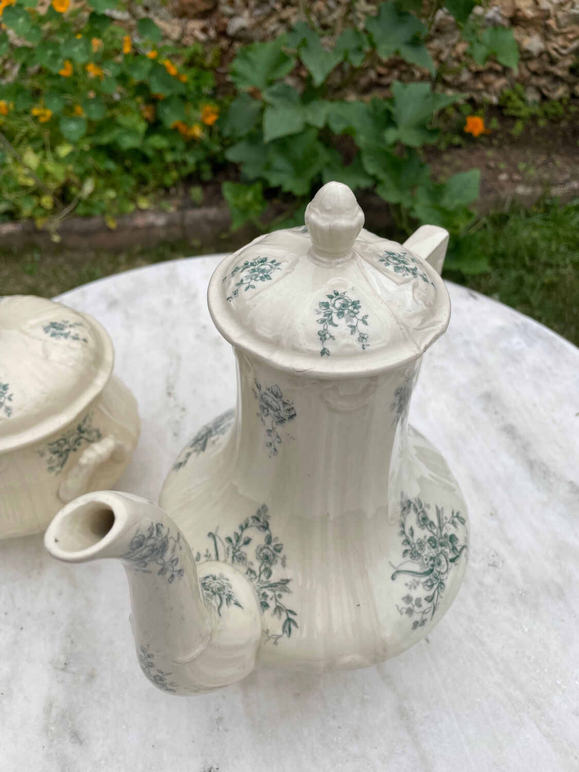 Pourer and sugar iron earth Gien