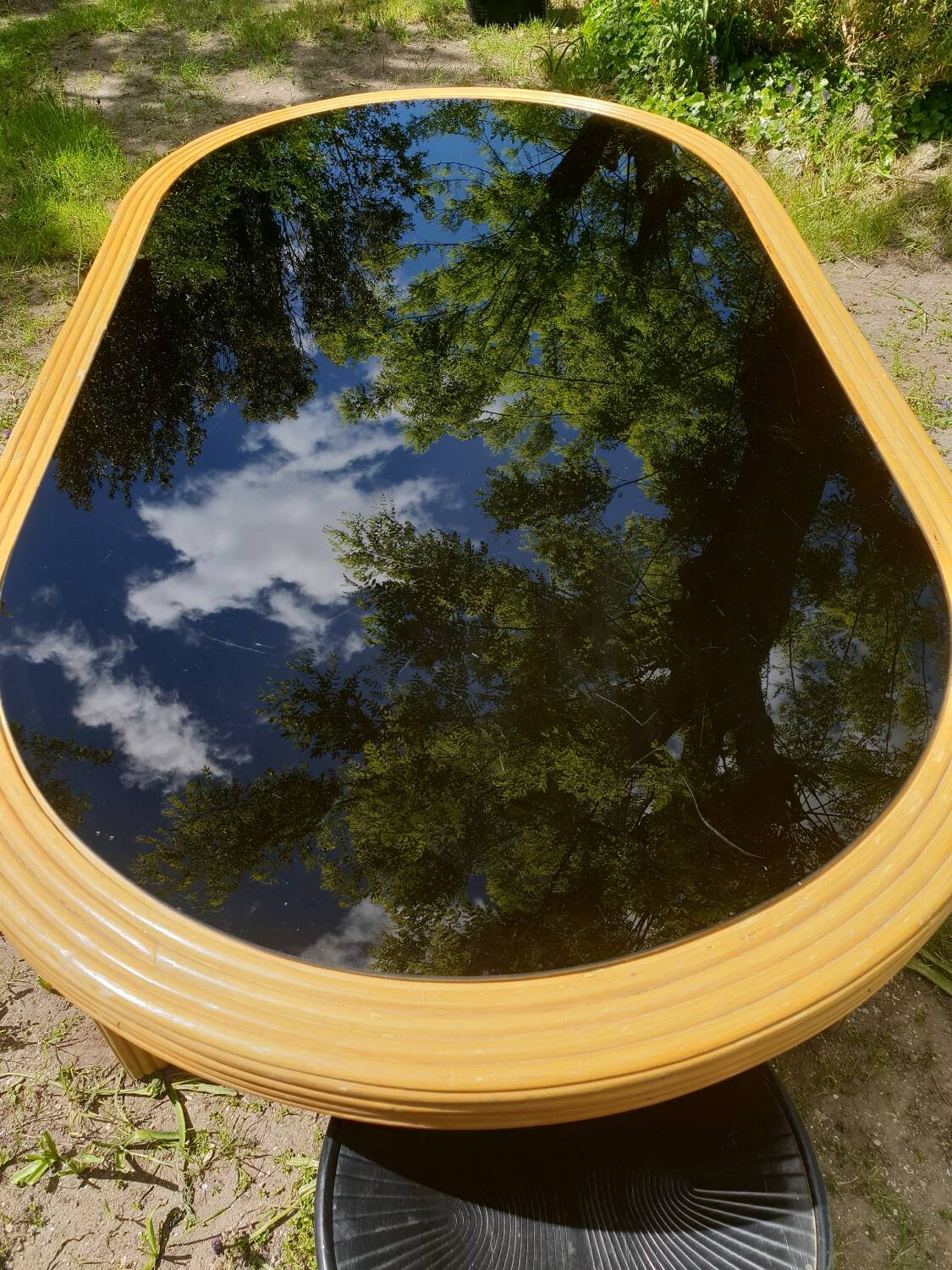 Rattan dining table 1980