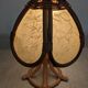 Lotus flower bedside lamp in skin and rattan from the 60s/70s