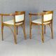 Two Art Deco Fischel armchairs upholstered in cream leather - 1925 - No Thonet