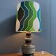 Ceramic table lamp green shade by  Hustadt-leuchten 1970s