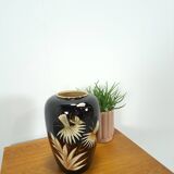 Vase vintage en porcelaine noire d'Allemagne de l'Ouest par Scheurich