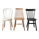 Set of 3 vintage Scandinavian and bistro wooden chairs.
