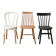 Set of 3 vintage Scandinavian and bistro wooden chairs.