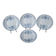 Set of 4 dessert plates from the St Amand earthenware factory, Régence model, iron earth