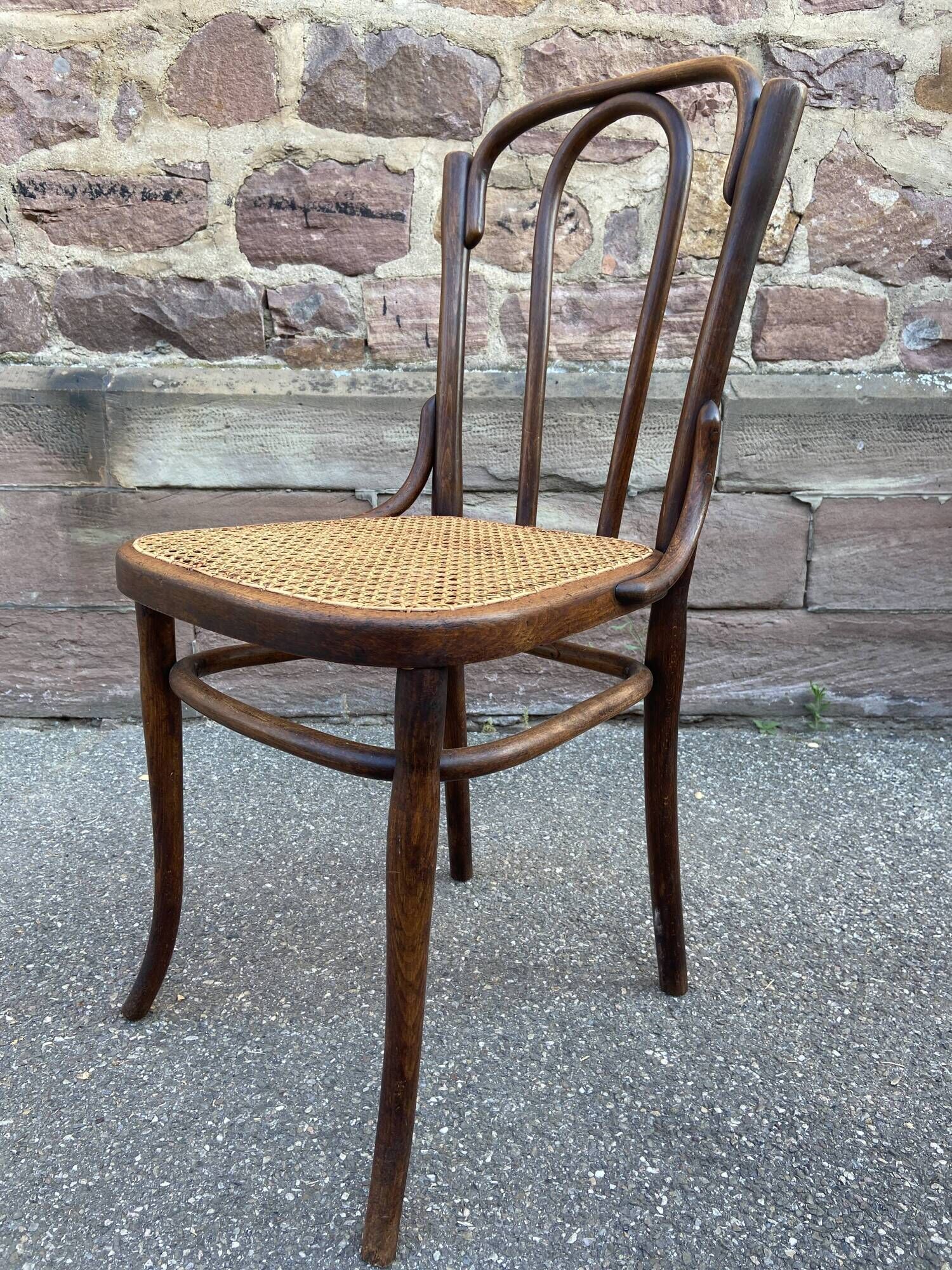 Set of 6 mismatched Viennese bistro restaurant chairs from the 1920s