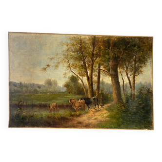 Countryside landscape signed Brouaux