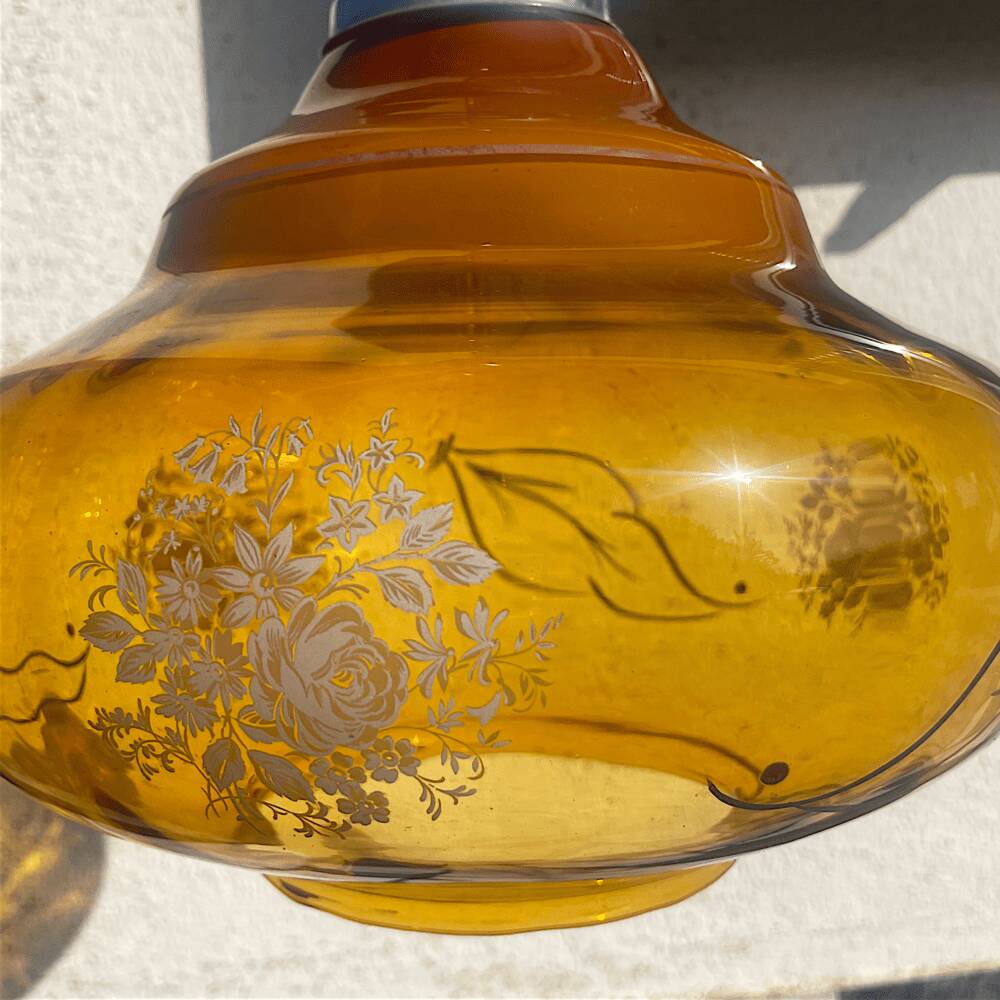 Vintage amber glass romantic hanging light