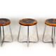 Ensemble de 3 tabourets en acier tubulaire chromé Bauhaus par Robert Slezak, années 1930