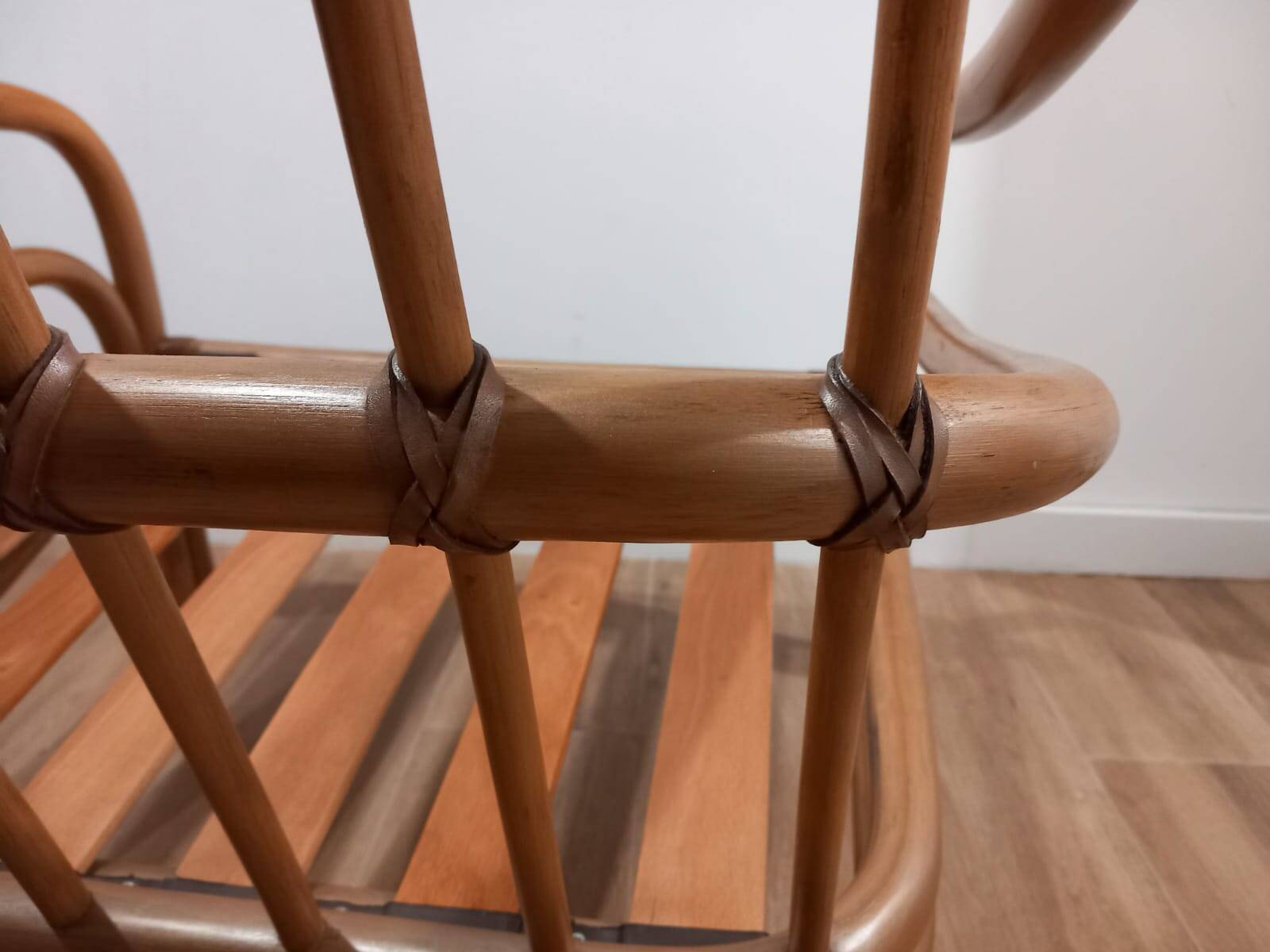 Two rattan armchairs from the 1970s, Scandinavia